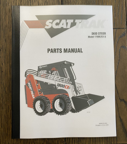 1700 Skid Steer Service Parts Manual Fits Scat Trak 1700C & CX