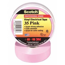 3m Vinyl Electrical Tape, 35, , 3/4 in W x 66 ft L, 7 mil thick, Pink, 1 Pack