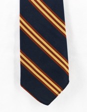 Brooks Brothers Tie Repp Silk Stripe 50s Ivy Trad 51" long Untipped Unlined