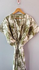 Indian Cotton Green Floral Print Kaftan Dress Women's Clothing Kaftan Dress