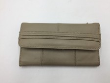 Beige Leather Women's Folding Wallet,Zipper Compartment,Credit Card Slots,NICE