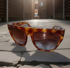 Pierre Cardin Tortoise Disco Retro Sunglasses PC68 Hong Kong Leather Case Unisex