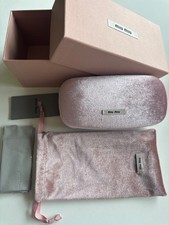 MIU MIU ORIGINAL Rose shell velvet sunglasses/eyeglasses case KIT