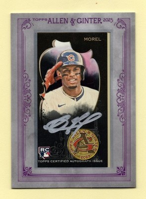 2023 Topps Allen & Ginter PURPLE FRAMED Christopher Morel #/15 SP RC AUTO - CUBS
