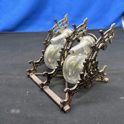 Antique Clipper Revolving (Snail) Double Inkstand-Cast Iron- 1878 Patent  A2A