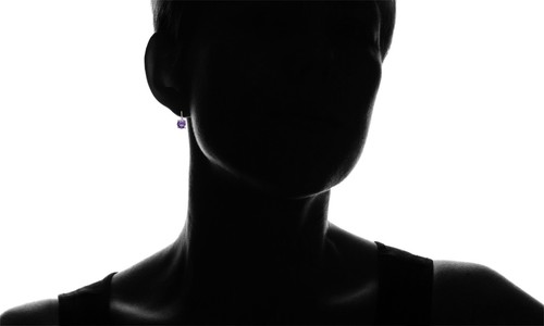 925 Sterling Silver 1.5ct Amethyst 6mm Round Leverback Earrings Round Earrings - Picture 5 of 5