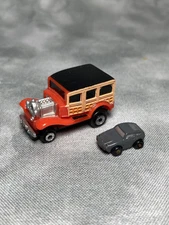 VINTAGE 1989 GALOOB MICRO MACHINES RAREFORD 20'S WOOD WAGON INSIDERS & PORSCHE