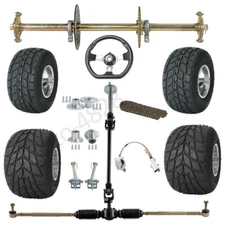 32'' Rear Axle 5" Wheel Steering Assy Brake Go Kart Drift Cart Mini Bike 4 Wheel