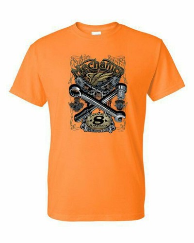 T-Shirt - MECHANIC BACKBONE OF AMERICA SKULL GOTHIC NOVELTY Adult DryBlend® - Picture 27 of 36