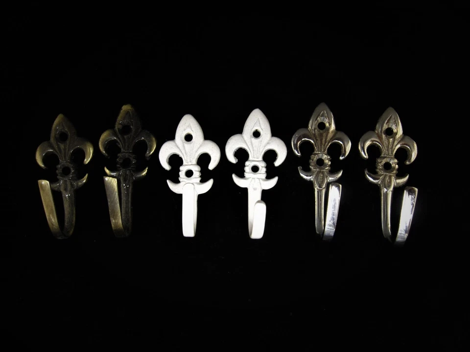 Fleur De Lys Tassel Hooks 5.5cm Regency Metal Wall Door Traditional Tieback hook