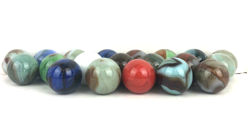 Lote De 20 Tiradores De Mármoles Colores Surtidos Sólidos Rojo Blanco Azul De Colección - Imagen 10 de 13