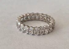 14K White Gold DE Diamond Essence CZ Simulated Ring Band 4.9 Grams Size 9.25