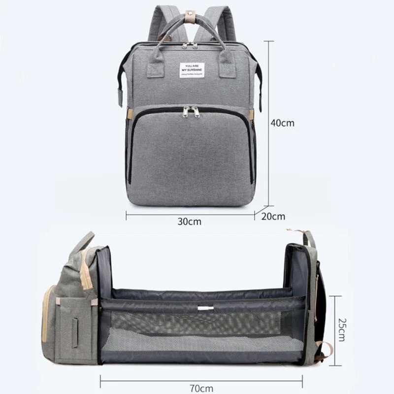 Wickeltasche Rucksack Wickelunterlage Mobiles Wickeln Tasche ausziehbar faltbar - Bild 2 von 4