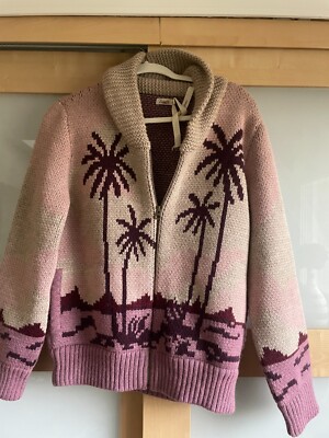 Faherty Sunset Palm Beach Alpaca Wool Blend Full Zip Cardigan Sweater Small