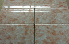 6 FLIESEN - RETRO - VILLEROY & BOCH - 1970 - DANISCHBURG - 20/9,50 CM -  ROSA