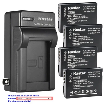 Kastar Battery Wall Charger for Panasonic DMW-BCG10 & Panasonic Lumix DMC-ZS6