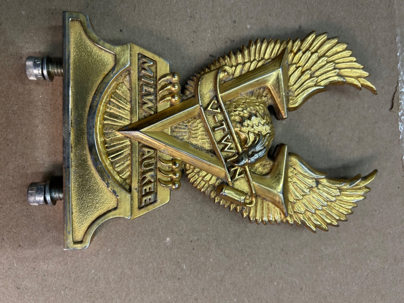 Vintage Harley Sissy Bar Emblem Insert Milwaukee V Twin eBay