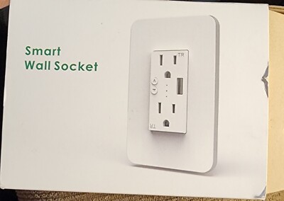 BN-LINK Smart In-Wall Wi-Fi Outlet with USB Compatible with Alexa and Google