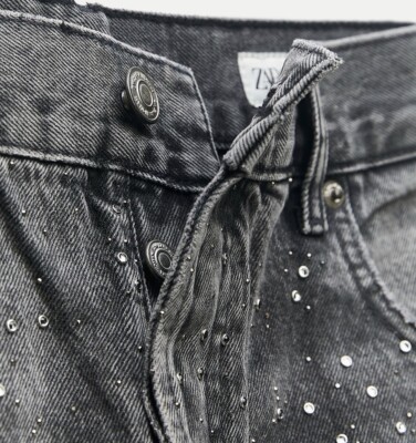 ZARA シルバー ストレートレッグデニム EUR 38 ZARA シルバー ストレートレッグデニム EUR 38