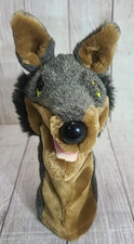 Vintage Dakin Big Bad Wolf Plush Hand Puppet Plastic Eyes Brown 1983 12"