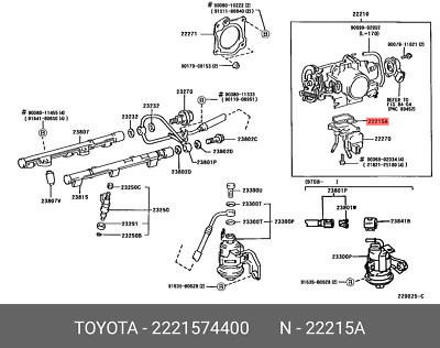 Genuine OE idle speed control valve seal, 2221574400 for TOYOTA 22215-74400