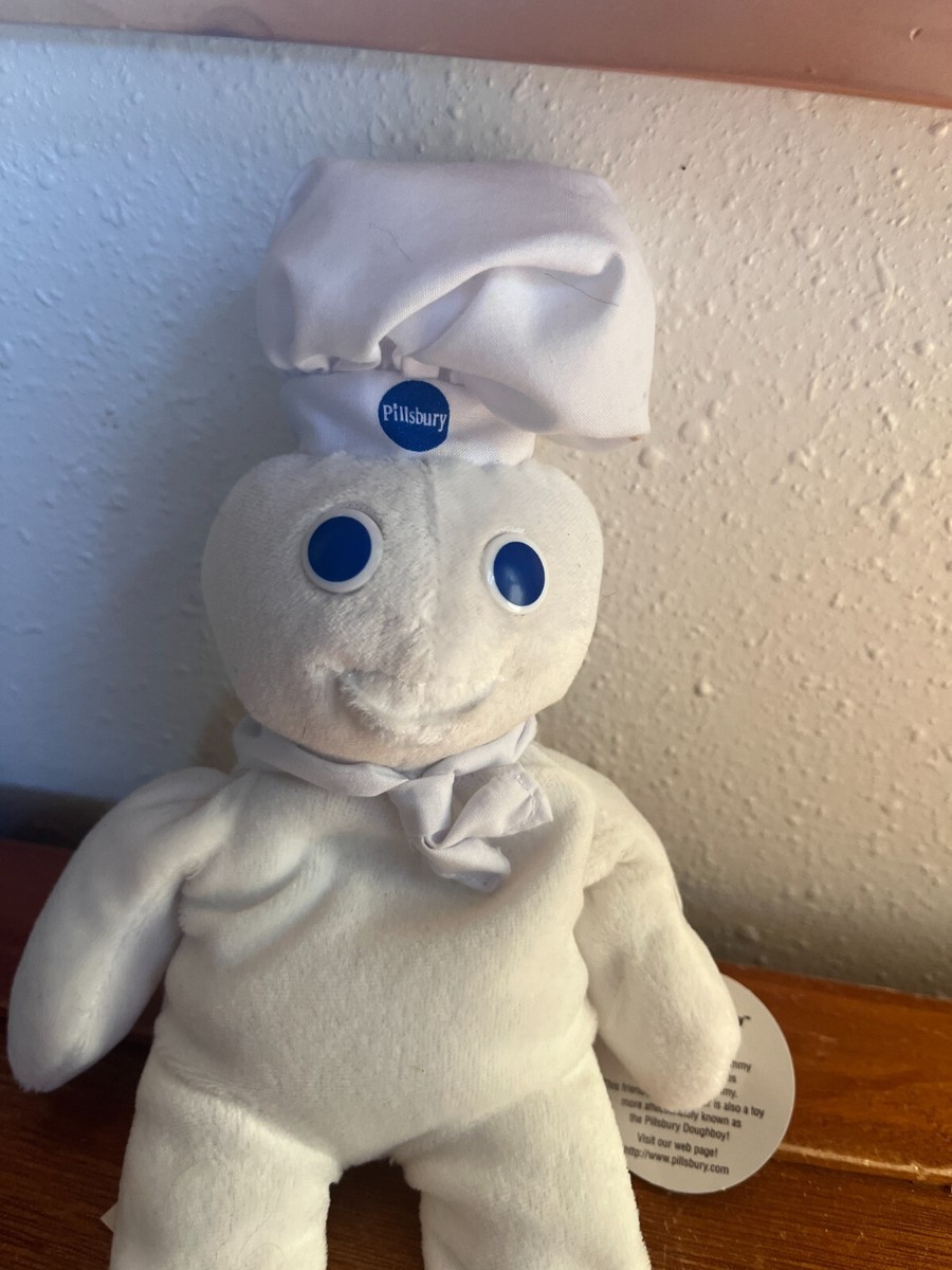 Small Pillsbury Plush White Beanie Bag Dough Boy Stuffed Character