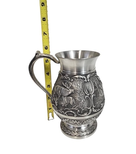 Western Germany SKS Zinn 95% Pewter Decorative Mug Hunting Scene 5.5" Tall - Picture 7 of 7