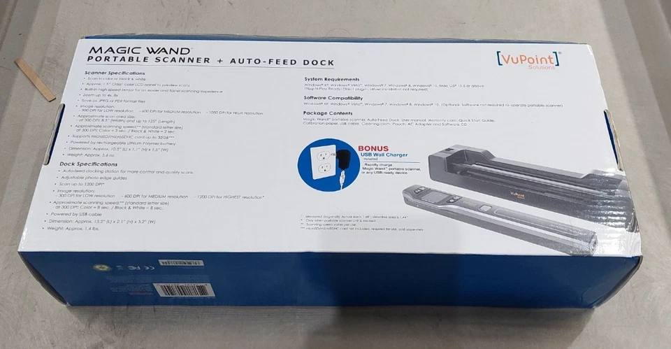 VuPoint Magic Wand Portable Handheld Scanner PDSDK-ST470A-VP W/ 8GB SD CARD NEW - Image 4 of 4