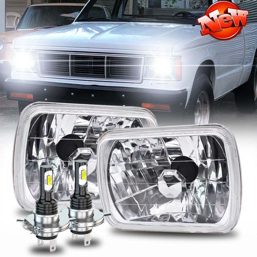 For 82-93 Chevy S10 Blazer GMC S15 7X6 5X7 INCH LED Headlight Hi/Lo Beam