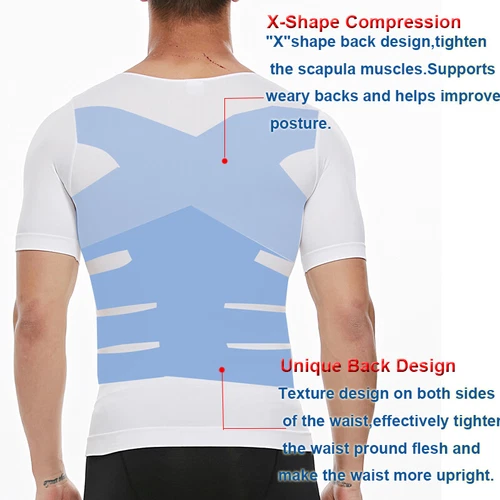 Be-In-Shape Men's Slimming Body Shaper Underwear Vest Tummy Control Tank Tops UK - Picture 30 of 33