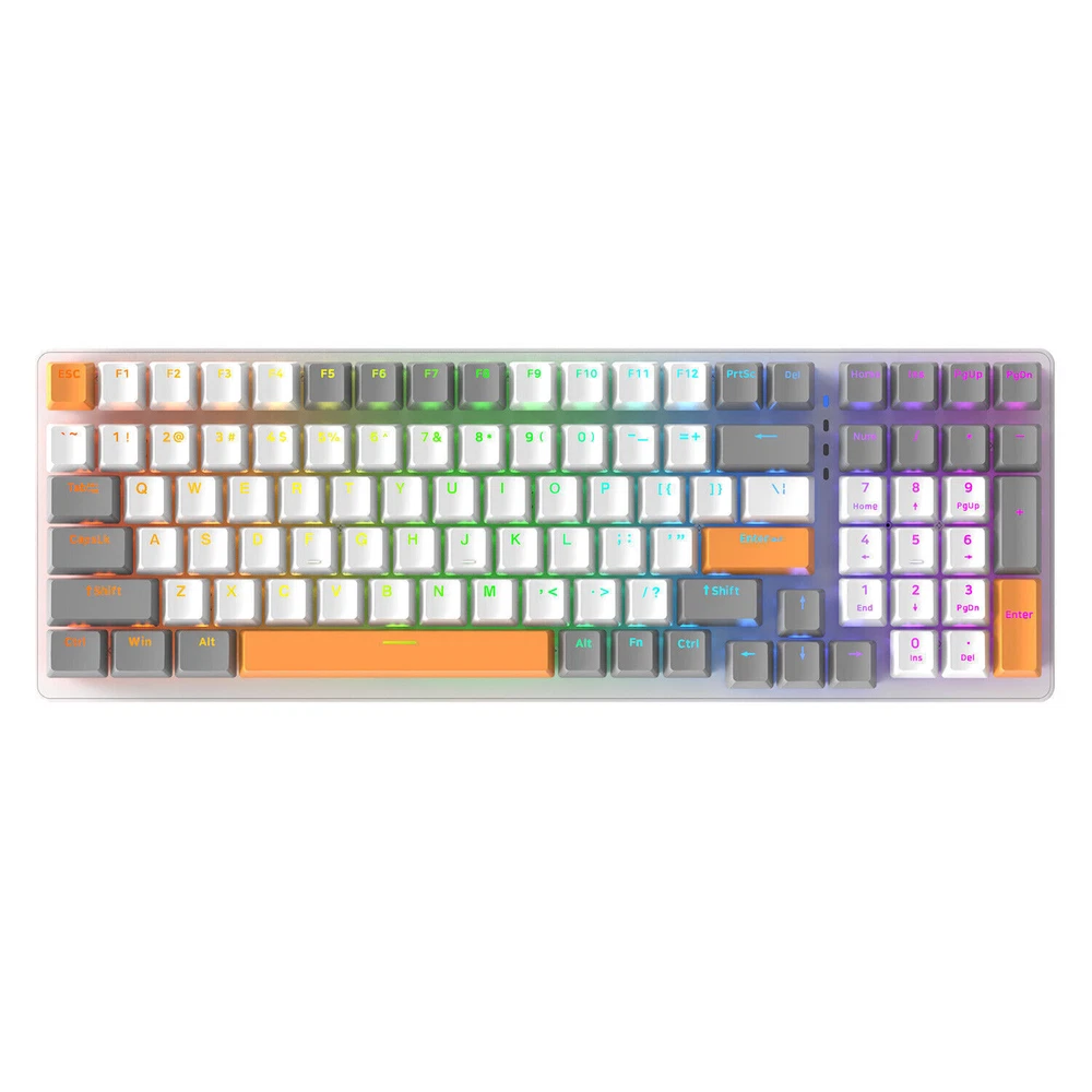 K3 100-Key Mechanical Gaming Keyboard with RGB Backlight, Red/Green Switches