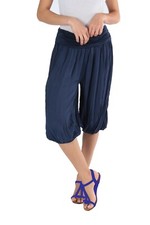 Damen Haremshose Kurz Leichte Sommer 3/4 Hose Pumphose Bermuda One Size 38-44