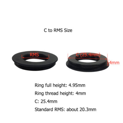 CS C-RMS Adapter Ring Objective Lens Adapter RMS to C-Mount f/Industrial Camera