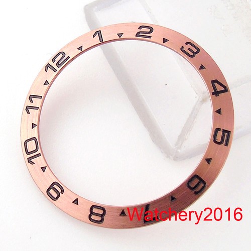 New 38mm Silver Rose Gold Slope Steel Metal Watch Bezel Insert fit 40mm watches - Picture 9 of 16