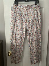 KATE HILL CASUAL Women s ANKLE COTTON PANT MULTI FLORAL Size 8