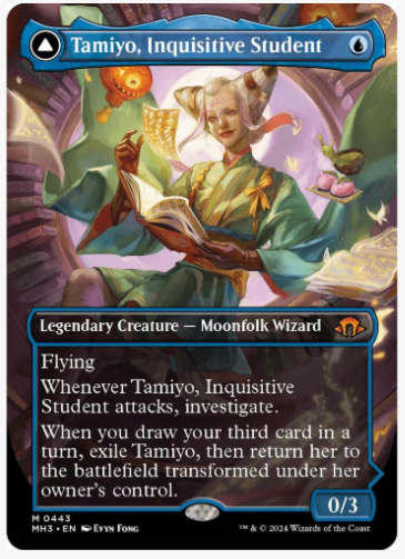 TAMIYO, INQUISITIVE STUDENT BORDERLESS MH3 MTG MAGIC THE GATHERING NEAR MINT