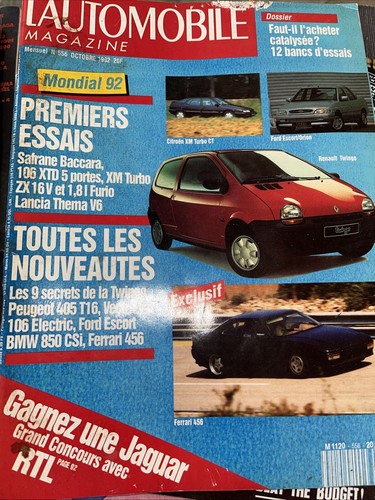 L’automobile Magazine Ferrari 456 Renault Twingo Vector WX-3 France October 1992