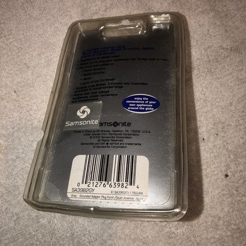 NEW SAMSONITE SA3982GY GROUNDED ADAPTER PLUG - Picture 4 of 4