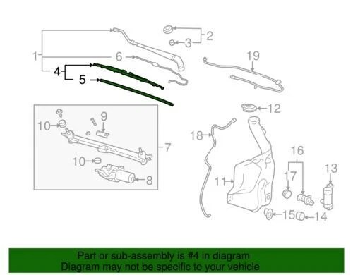 原始设备制造商全新 2004 - 2008 年通用雪佛兰迈锐宝前挡风玻璃左刮刀 22675853 — 第 2/2 张图片