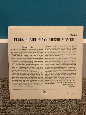 米37” Perez Prado &amp; His Orchestra Plays Mucho Mambo For Dancing WP302 RCA Victor /00200 Perez Prado Plays Mucho Mambo for Dancing EPA 302 Vinyl 45 RPM