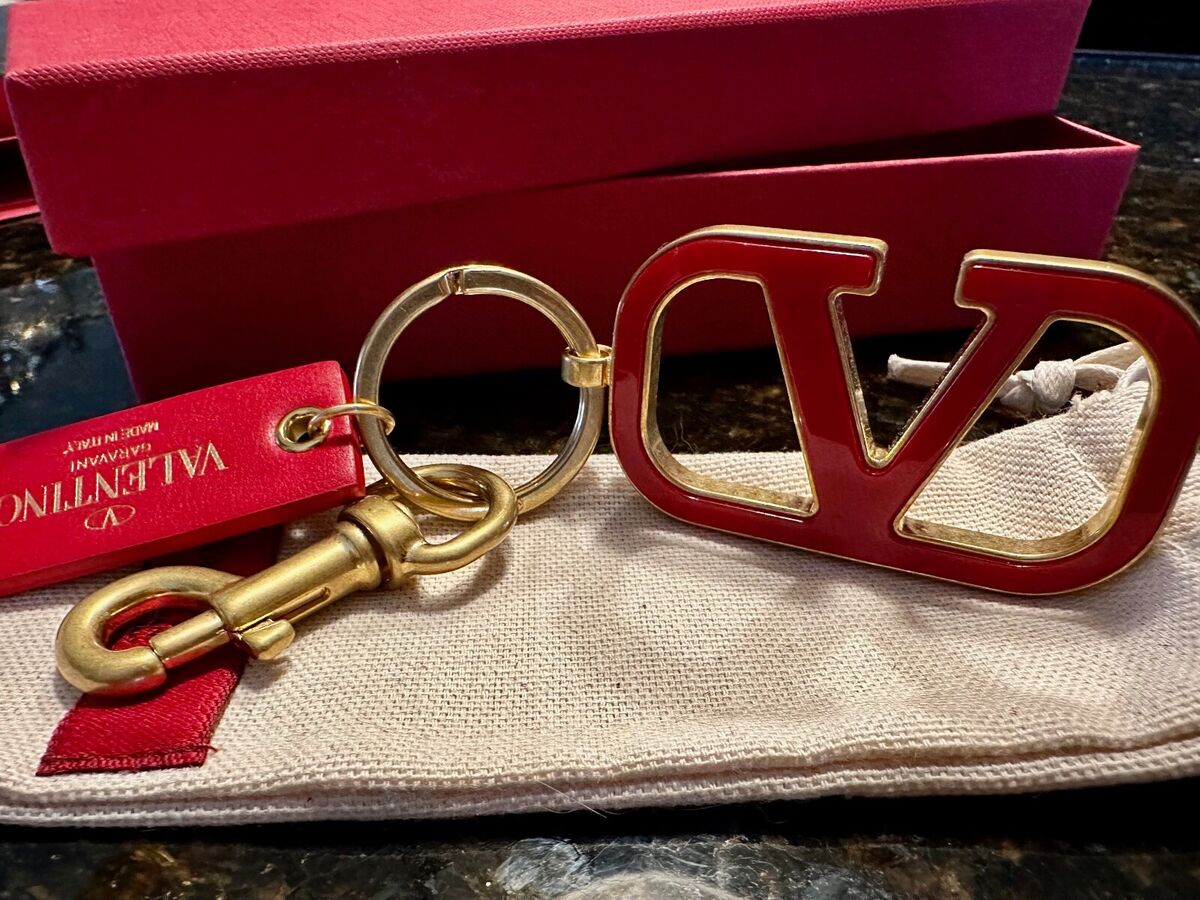 Valentino GARAVANI VLogo Signature Keychain RED - RARE and Valentino GARAVANI VLogo Signature Keychain RED - RARE and