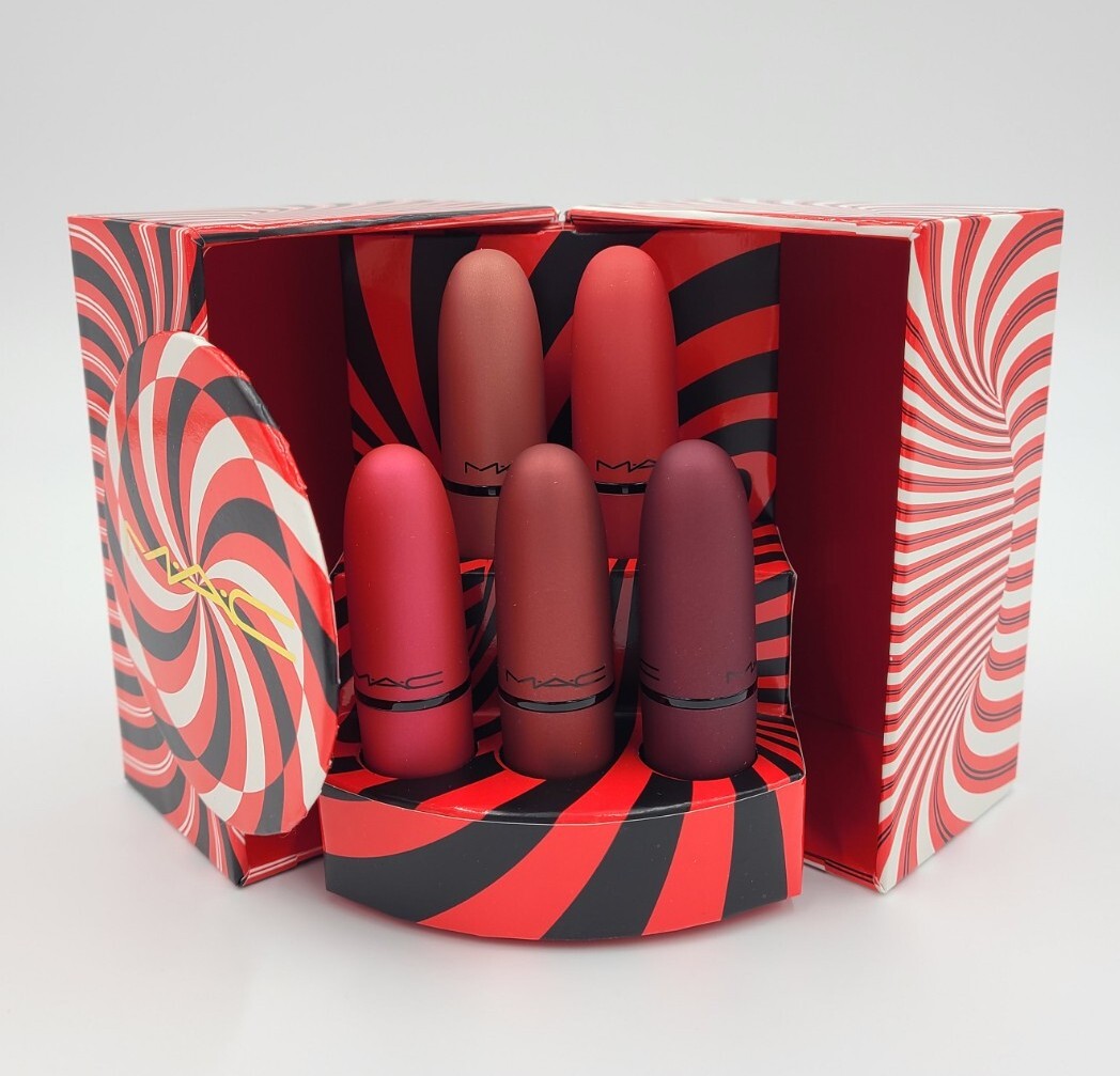 MAC Mistletoe Matte Powder Kiss Lipstick Set (5x Lipsticks) Limited Edition eBay