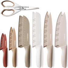 Knife Set, 13 Pieces Kitchen Knives Set with Healthy Anti-Rust Coating, Dishw...