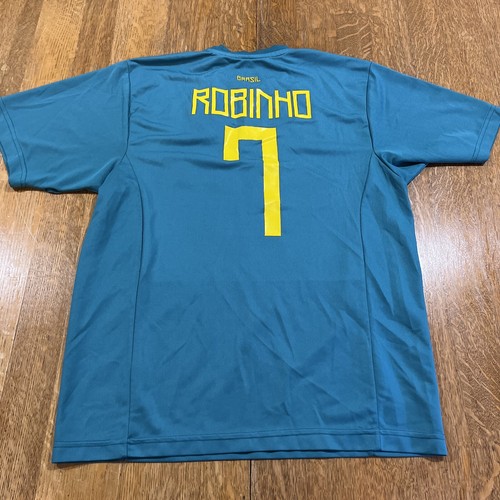 Brasil Robinho 7 Medium Venecia Teal/Yellow Jersey Soccer Futbol Brazil Shirt - Bild 5 von 7