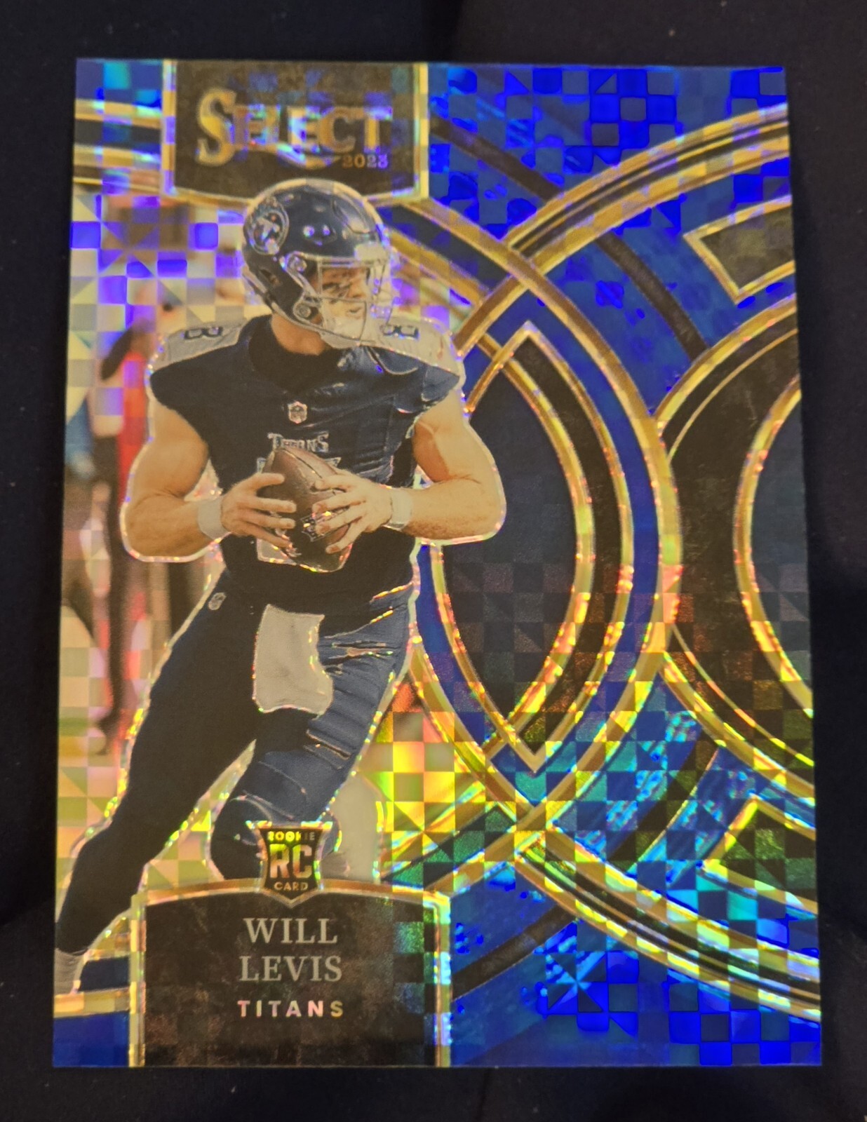 Will Levis 2023 Panini Select Premier Rc Blue Checkerboard /149 Rookie Titans