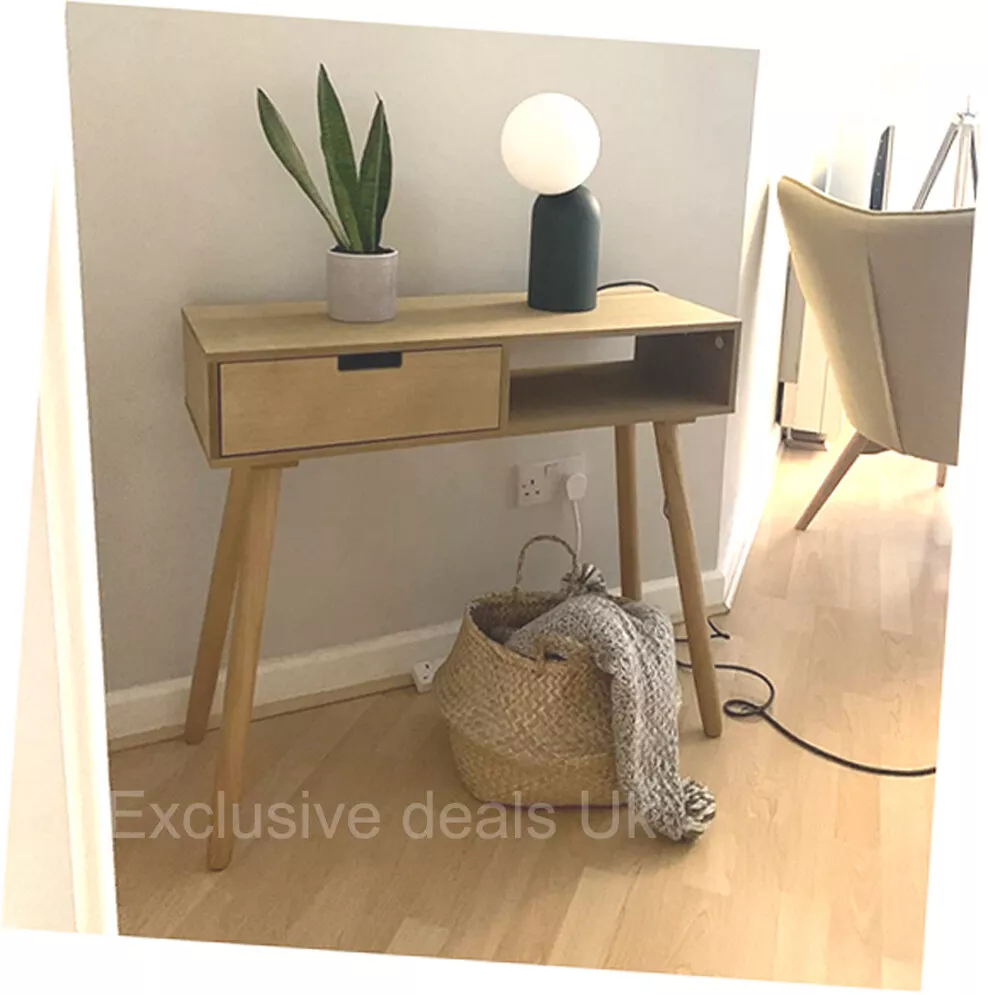 Scandinavian Console Table Desk With Drawer Hallway Living Room