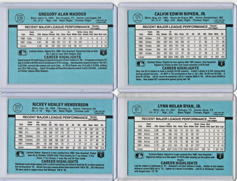 Juego completo de béisbol Donruss 1988 1-660 (Alomar/Glavine RC) con rompecabezas musical Foto 4 de 4