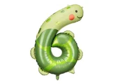 Foil Number 6 Balloon, Turtle Design, 57 x 86 cm, Inflatable with Air or Helium,