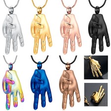 Stainless Steel ?OK Gesture Urn Pendant Memory Necklace for Cremation Ashes