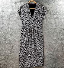 Marco Polo Womens Pencil Dress Size M Black Grey Mesh Stretch Knit Short Sleeve